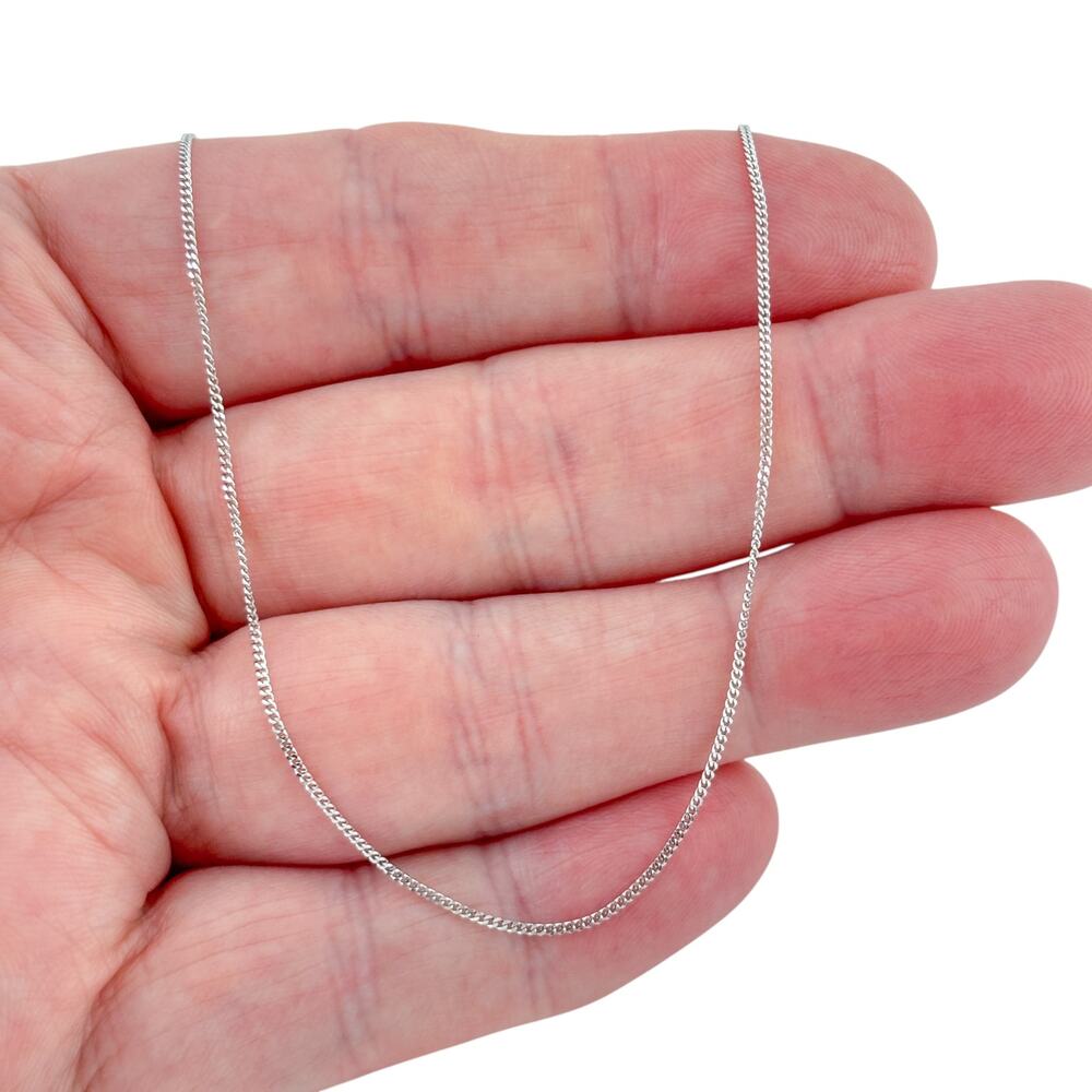 Vintage Sterling Silver 925 Curb Link Chain Necklace 15.5", 16.5", 17.5"